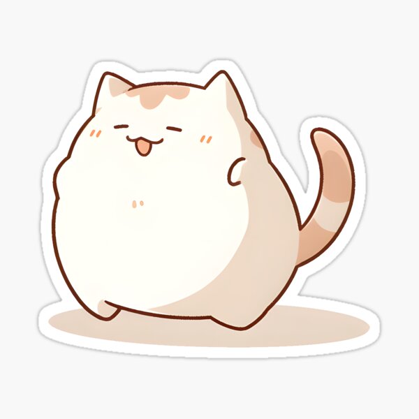 Black Kawaii Cute Anime Cat Sticker for Sale by Darcekar