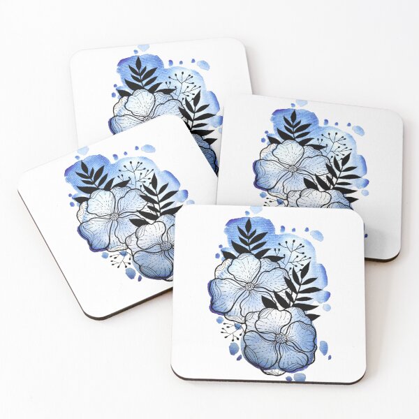 Item preview, Dark Blue Watercolor Flowers Duda designed and sold by BEATRIZKOBORI.
