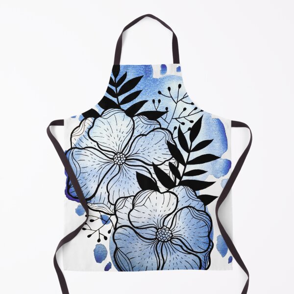 Item preview, Dark Blue Watercolor Flowers Duda designed and sold by BEATRIZKOBORI.
