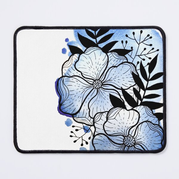 Item preview, Dark Blue Watercolor Flowers Duda designed and sold by BEATRIZKOBORI.