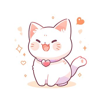 Black Kawaii Cute Anime Cat Sticker for Sale by Darcekar