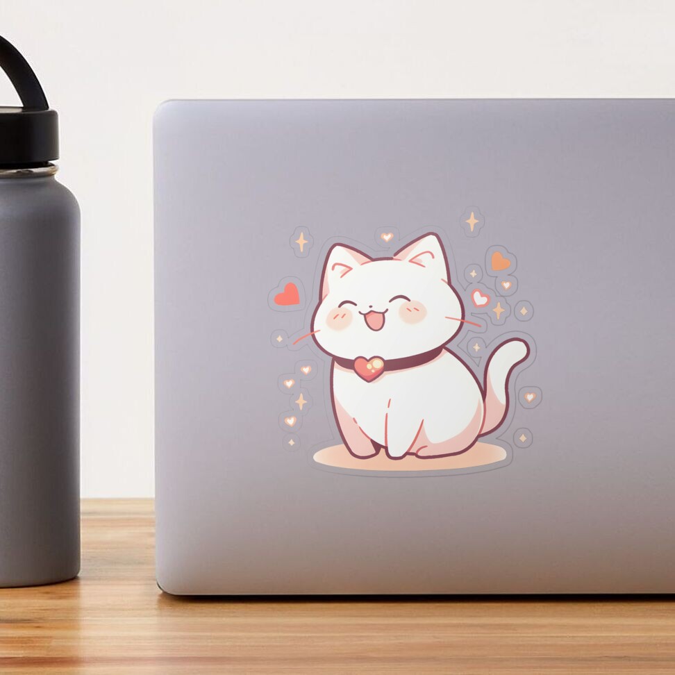 Cute Anime Kawaii Cat Sticker for Sale by Darcekar