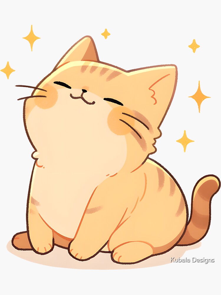 Cute Anime Kawaii Cat Sticker for Sale by Darcekar