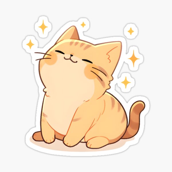 Black Kawaii Cute Anime Cat Sticker for Sale by Darcekar