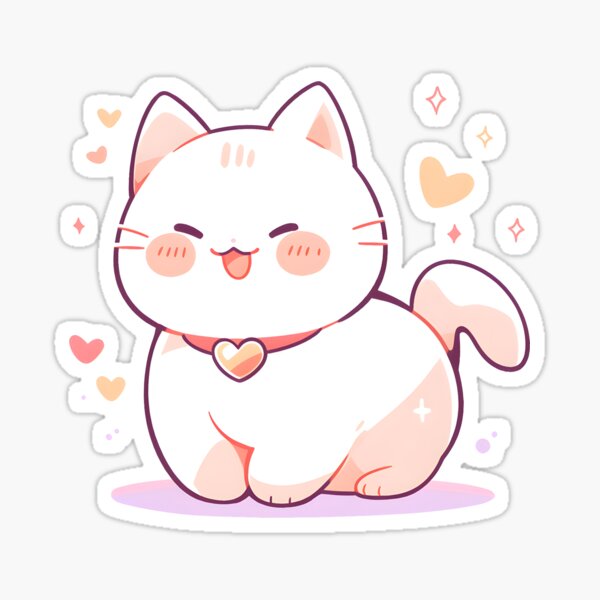 Cute Anime Kawaii Cat Sticker for Sale by Darcekar