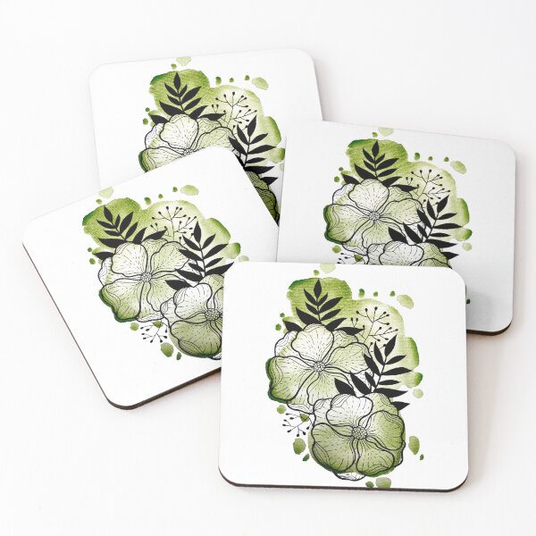 Item preview, Olive Green Watercolor Flowers Duda designed and sold by BEATRIZKOBORI.