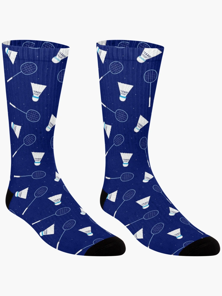 Thumbnail 3 of 5, Socks, Badminton Player Shuttlecocks and Rackets Pattern designed and sold by CreativeTwins.