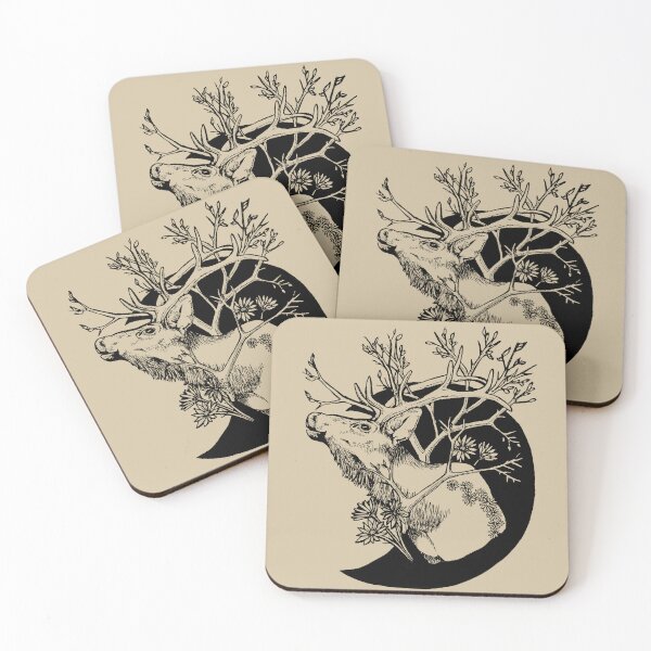 Item preview, Elk in the Flowers designed and sold by Crotalus Creatures.