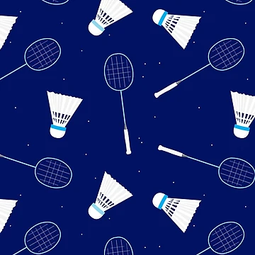 Artwork thumbnail, Badminton Player Shuttlecocks and Rackets Pattern by CreativeTwins