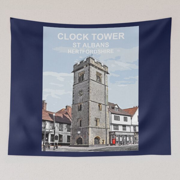 Item preview, St Albans Clock Tower Hertfordshire. Travel location poster designed and sold by BarbaraGlebska.