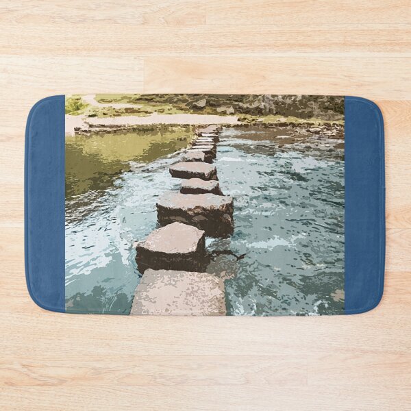 Item preview, Stepping Stones Dovedale Derbyshire Peak District. Travel location poster designed and sold by BarbaraGlebska.