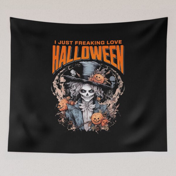 Item preview, I Just Freaking Love Halloween Spooky Scary Skull Pumpkin Monsters Horror designed and sold by CarantinedChaos.