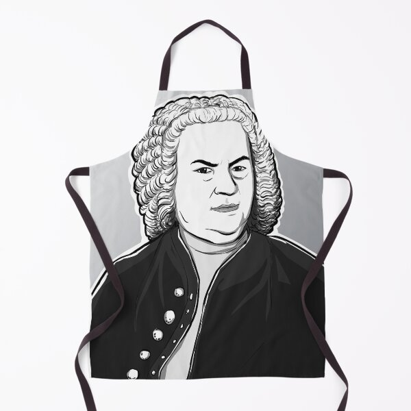 Item preview, Johann Sebastian Bach portrait in black white and silver designed and sold by Bach4you.