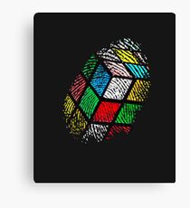 Rubik Cube Fingerprint Awesome Design T-shirt Canvas Print