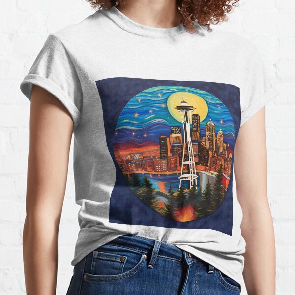 Seattle SuperSonics Black Space Needle Logo Premium T-Shirt – Simply Seattle