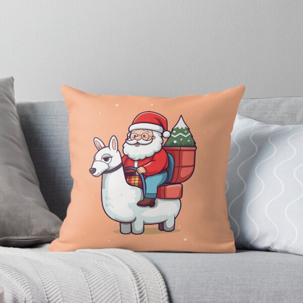 Item preview, Merry Cartoon Santa riding lama alpaca delivering presents for Christmas designed and sold by TankandDPS.