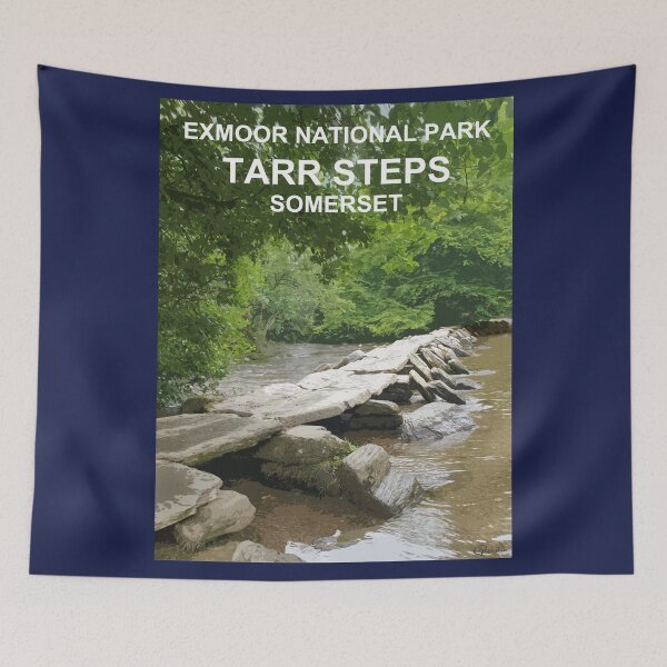 Item preview, Exmoor Tarr Steps Somerset Travel location poster designed and sold by BarbaraGlebska.