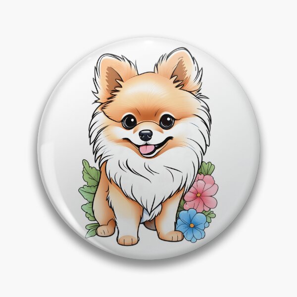 Item preview, Pomeranian with Flowers designed and sold by NaaEfdPublisher.