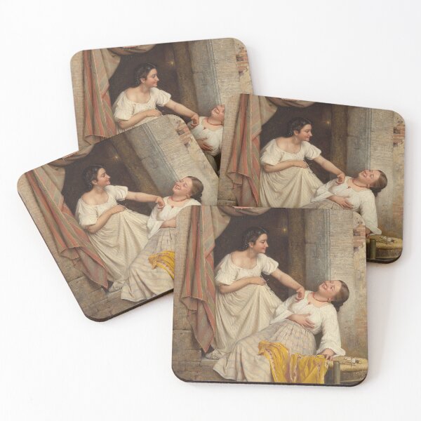 Item preview, Two smiling Girls (1865) - Carl Bloch designed and sold by SALON DES ARTS.
