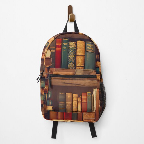 Item preview, Bookworm design Bookshelf full of books vintage  designed and sold by Inktown.