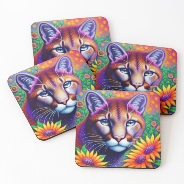 Item preview, Cougar and sunflowers  designed and sold by Roxburylane.