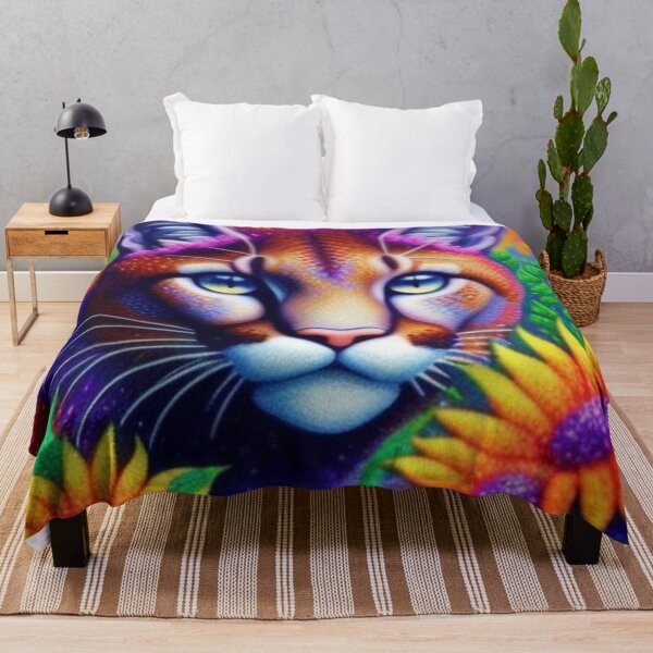 Item preview, Cougar and sunflowers designed and sold by Roxburylane.