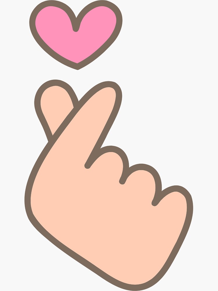 Korean Finger Heart BTS K-Pop Bumper Sticker - 5 Inch Vinyl Decal For Cars & Laptops