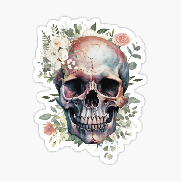 Botanical skull Sticker