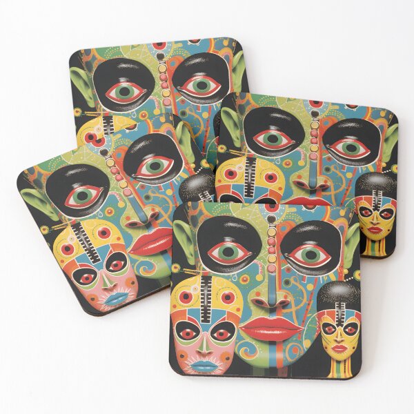 Item preview, Depicting Faces with Ethnic Voodoo-style Coloring designed and sold by Je-we.