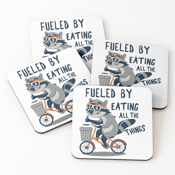 Item preview, Fueled By Eating All The Things Racoon Cycling designed and sold by Esskay Designs.