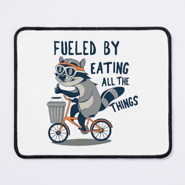 Item preview, Fueled By Eating All The Things Racoon Cycling designed and sold by Esskay Designs.