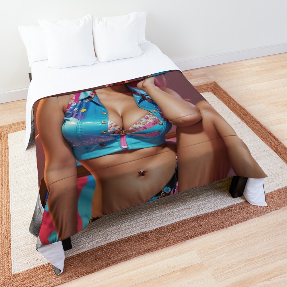 Nancy Wants To Go Out And Have Fun Alluring AI Concept Art Portrait by Xzendor7 Decorative Comforter