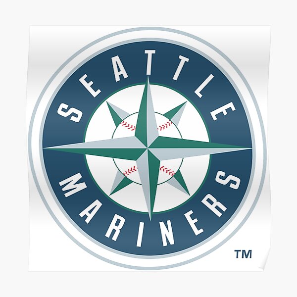 Vintage Running Baseball Player - Seattle Mariners (White Mariners  Wordmark) - Seattle Mariners - Posters and Art Prints