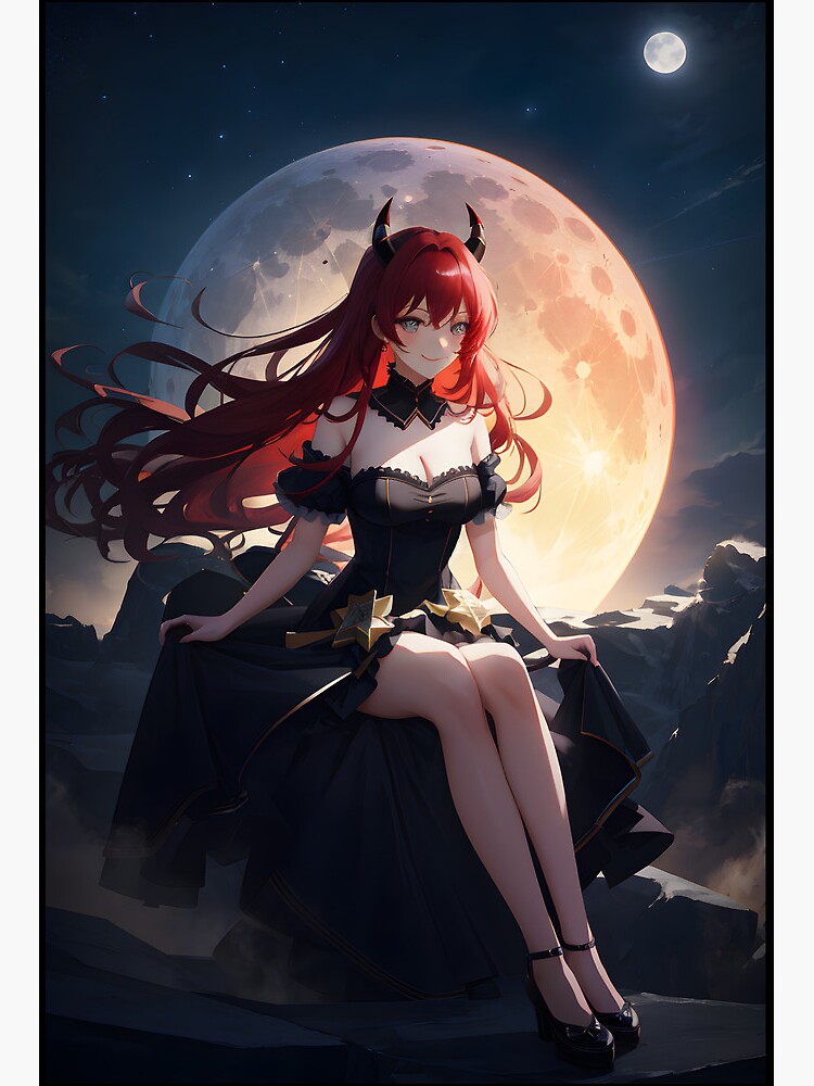 anime devil beautiful demon girl anime Art Board Print