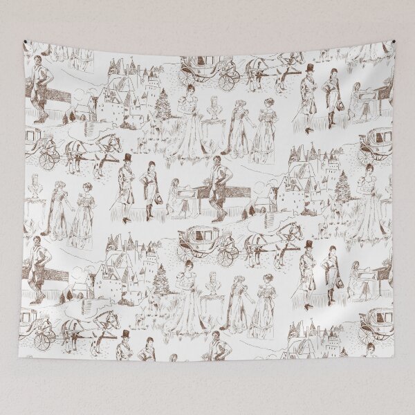 Item preview, A visit to Pemberly Toile // Burnt Umber designed and sold by The Artwerks.
