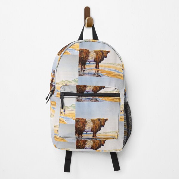 Item preview, Surreal Belted Galloway Cow Beach Painting designed and sold by MikeJory.