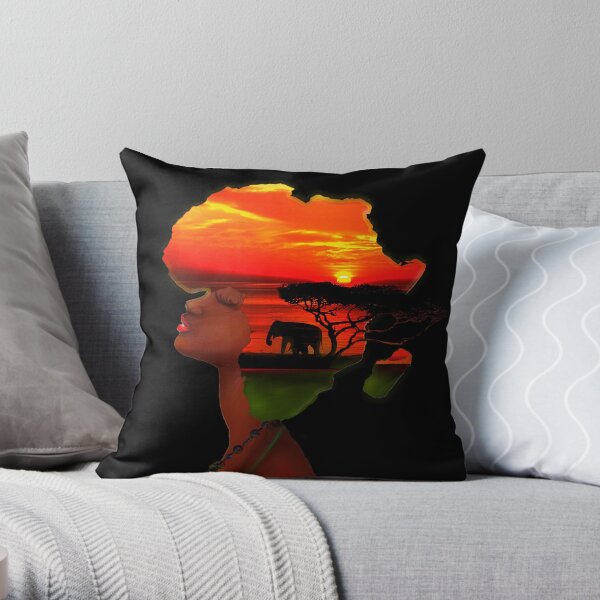 African Sunset Throw Pillow