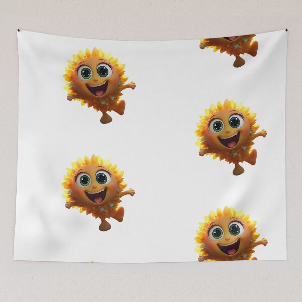 Item preview, Little cartoon sunflower smiling and running designed and sold by AI-Only Creations.
