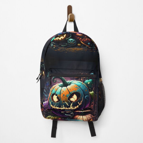 Item preview, Halloween blue red green purple orange turquoise yellow black glowing ghost pumpkins designed and sold by G-M-Designs.