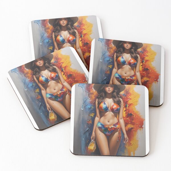 Item preview, cute bikini girl's oil paint designed and sold by Beaurix.