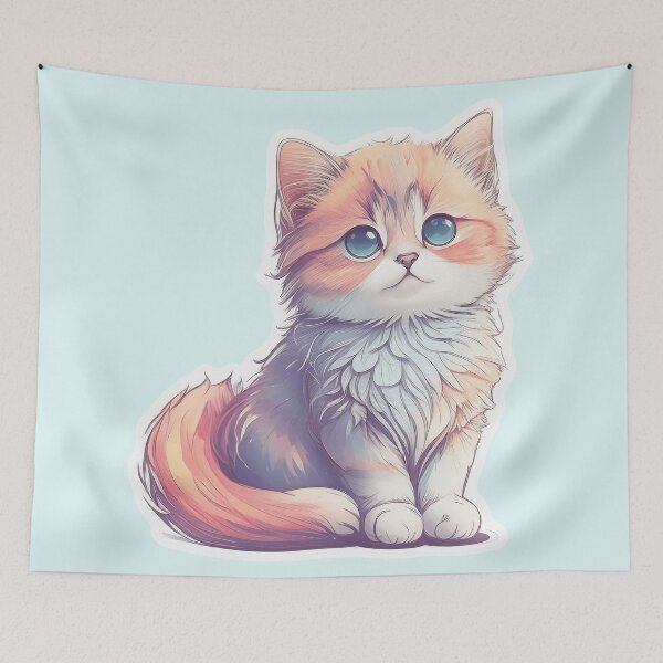 Item preview, A Cute Fluffy Pastel Cat designed and sold by NidADesign.