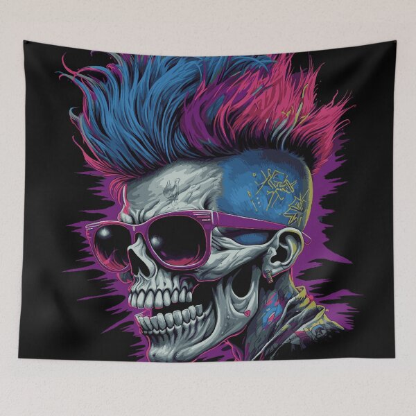 Item preview, Horror punk zombie skull designed and sold by drizzd.