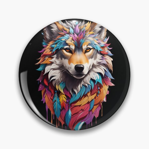 Item preview, Colorful Wolf Face designed and sold by Win Hardy.