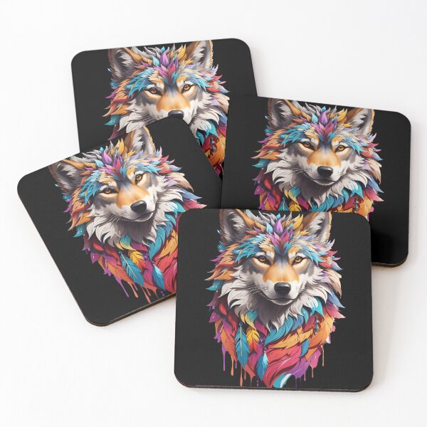 Item preview, Colorful Wolf Face designed and sold by Win Hardy.