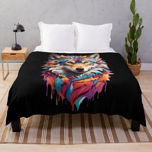 Item preview, Colorful Wolf Face designed and sold by Win Hardy.