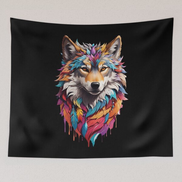 Item preview, Colorful Wolf Face designed and sold by Win Hardy.