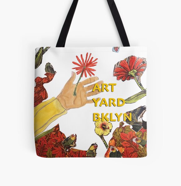 ART YARD BKLYN Hand and Flowers by Delphine Levenson All Over Print Tote Bag
