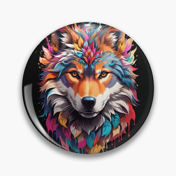 Item preview, Colorful Wolf Face designed and sold by Win Hardy.