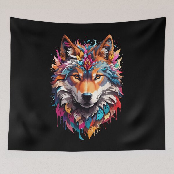 Item preview, Colorful Wolf Face designed and sold by Win Hardy.