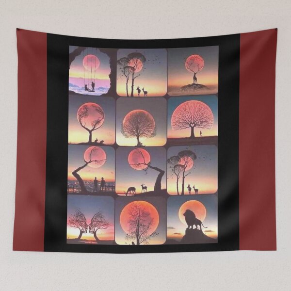 Item preview, Nature against the moon at night 12 images designed and sold by JaroDesign2023.